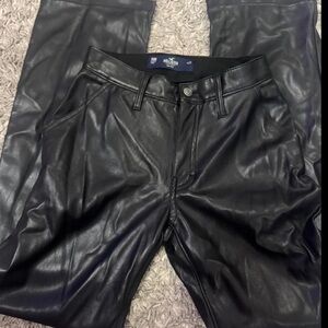 Hollister Black Leather Trousers